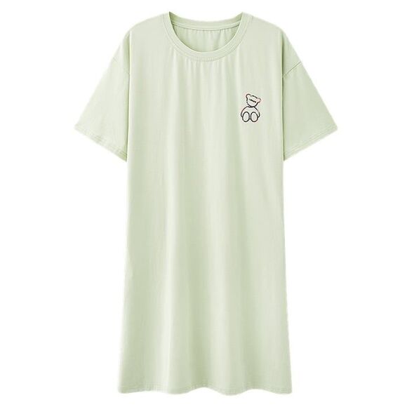 Cotton Light Green Pajama Nightgown Sleepwear SleepShirt Night Dress Nightshirt - Picture 1 of 10